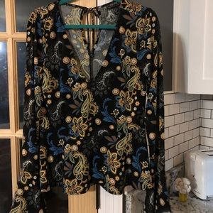 Peplum paisley shirt